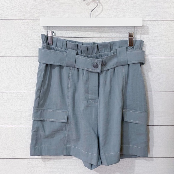 NWT Moon River Cinched Cargo Shorts Slate Grey Anthropologie - Picture 3 of 10